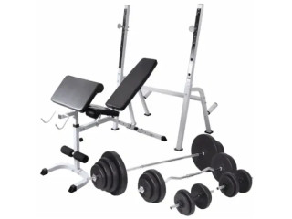 Bench press with Dumbbell and Barbell set