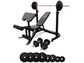 Bench press with Dumbbell and Barbell set