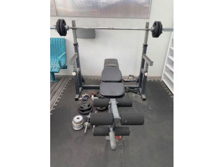 Bench press with Dumbbell and Barbell set