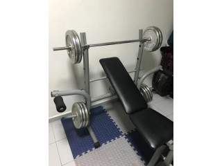 Bench press with Dumbbell and Barbell set