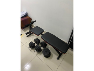 Bench press with Dumbbell and Barbell set